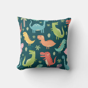 Coussin Motif de nurserie pour garçons dinosaures
