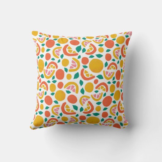 Coussin Motif de pamplemousse orange Citrus (Verso)