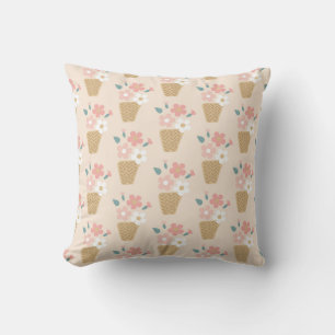 Coussin Motif de panier floral