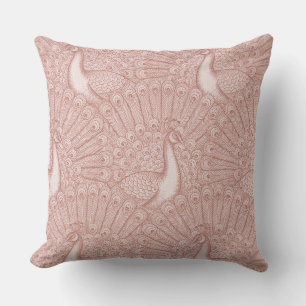 Coussin motif de paon