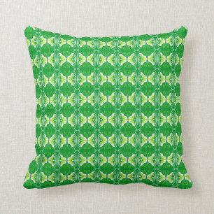 Coussin Motif de papier peint d'art déco - vert et blanc