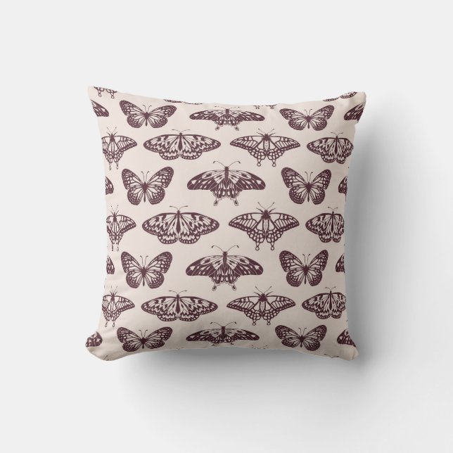 Coussin Motif de papillon et de papillon complexe (Recto)