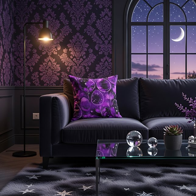 Coussin Motif de Pâques gothique violet (Créateur téléchargé)