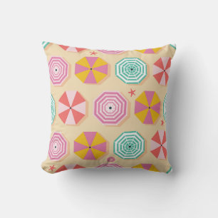 Coussin Motif de parasols de plage vibre