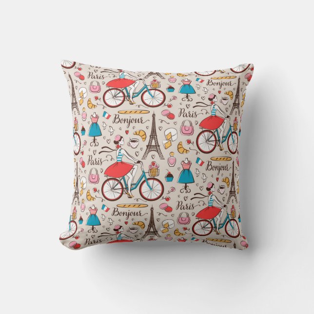 Coussin Motif de Paris France (Recto)