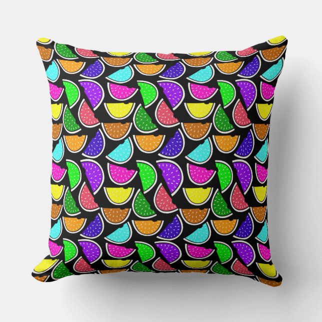 Coussin Motif de pastèque coloré mignon (Recto)