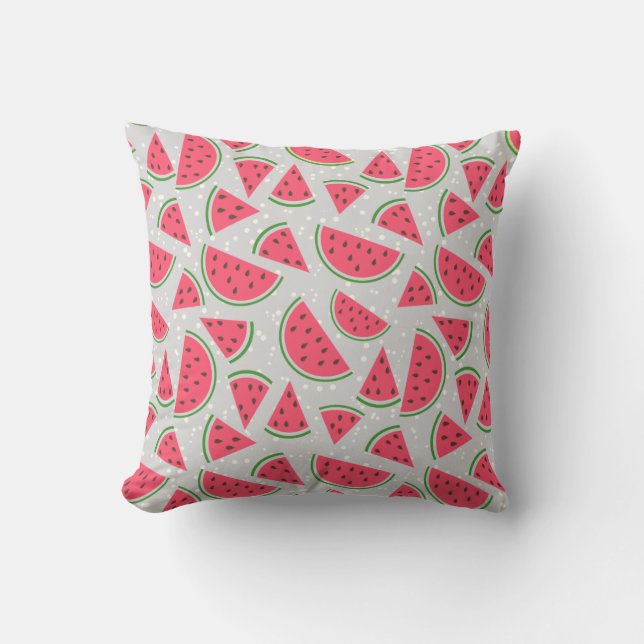 Coussin Motif de pastèque d'été (Recto)