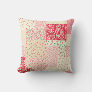 Coussin motif de patchwork abstrait dessiné à la main sans