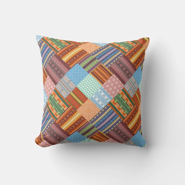 Coussin Motif de patchwork tribal confortable (Recto)