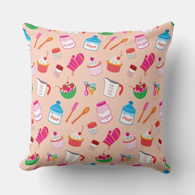 Coussin Motif de pâtisserie douce (Recto)
