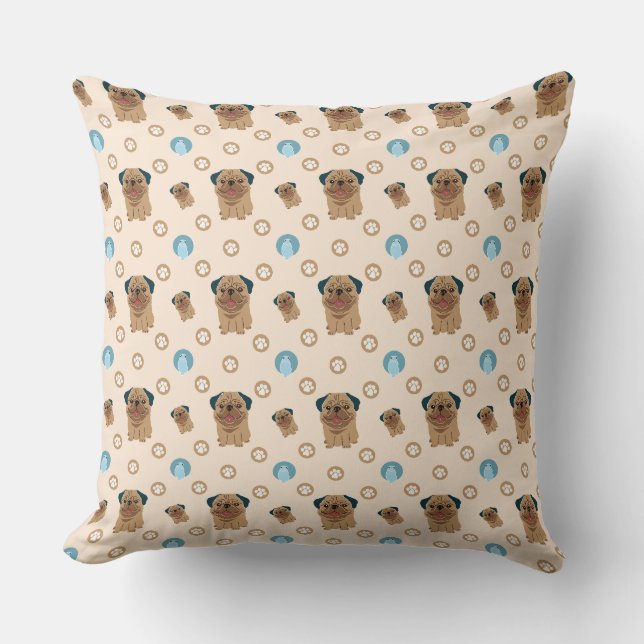 Coussin motif de pattes de chien (Recto)