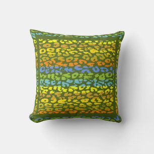 Coussin Motif de peau Empreinte de léopard rétro