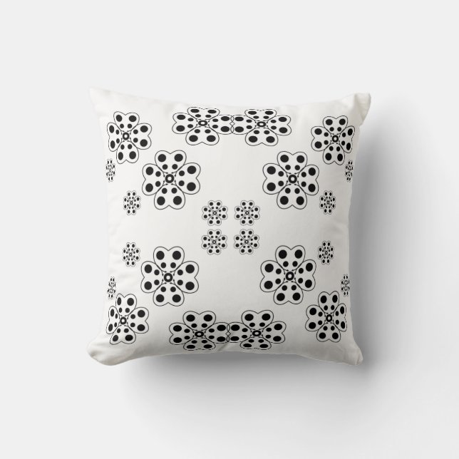 Coussin Motif de pétales à points de polka (Recto)
