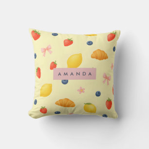 Coussin Motif de petit-déjeuner personnel Pastel Jaune