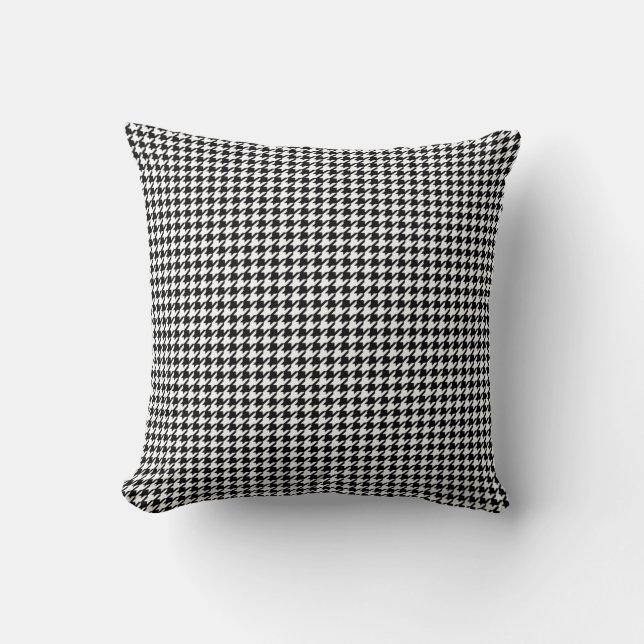 Coussin Motif de pied-de-poule - noir et blanc (Recto)