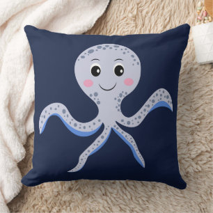 Coussin Motif de Pieuvre Mignonne