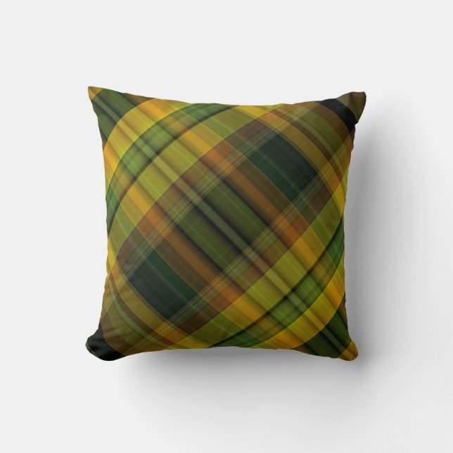 Coussin Motif de plaid de pavot de Californie (Recto)