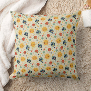 Coussin Motif de planètes du système solaire Kawaii mignon