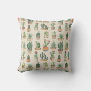 Coussin Motif de plantes de cactus Illustration botanique