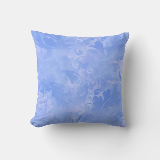 Coussin Motif de plume Abstrait de Periwinkle Blue (Recto)