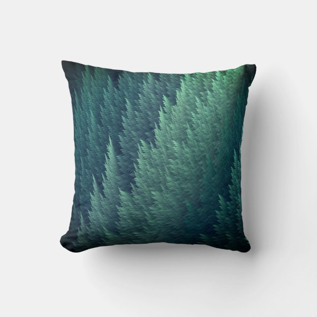 Coussin Motif de plume vert sarcelle (Recto)