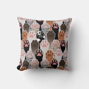 Coussin Motif de plusieurs pattes de chat
