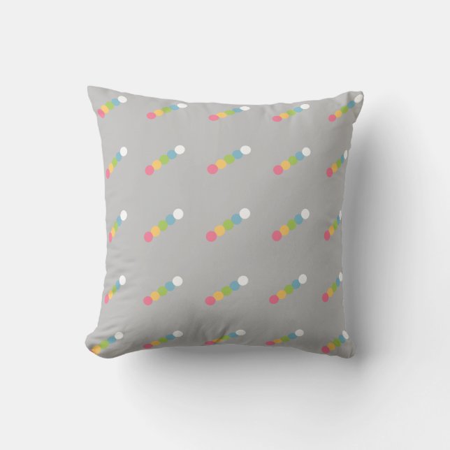 Coussin Motif de point Polka moderne gris (Recto)