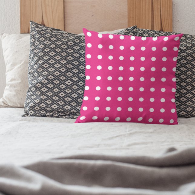 Coussin Motif de point rose chaud (Créateur téléchargé)