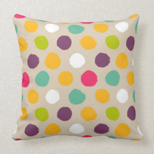 Coussin Motif de point tiré par la main de polka