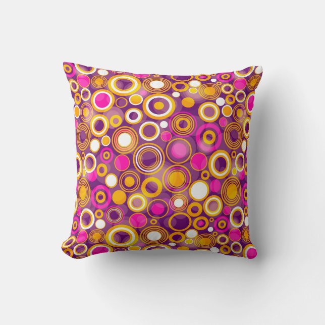 Coussin Motif de point violet de polka (Recto)