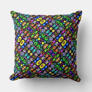 Coussin Motif de points de mandala électrique