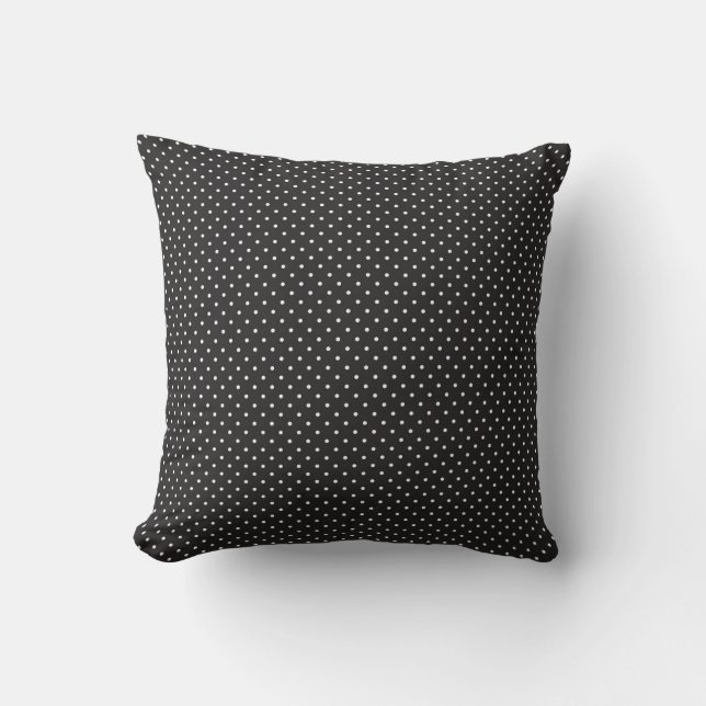 Coussin Motif de points noir et blanc élégant de point de (Recto)