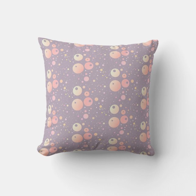 Coussin Motif de points rose gris neutre (Recto)