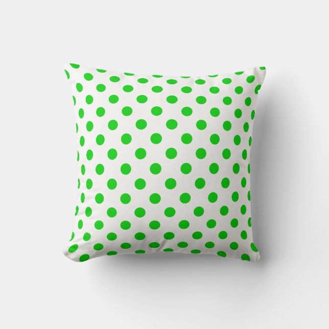 Coussin Motif de points verts sur fond blanc (Recto)