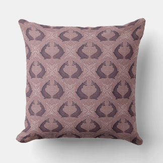 Coussin Motif de poisson d'art populaire scandinave en rou