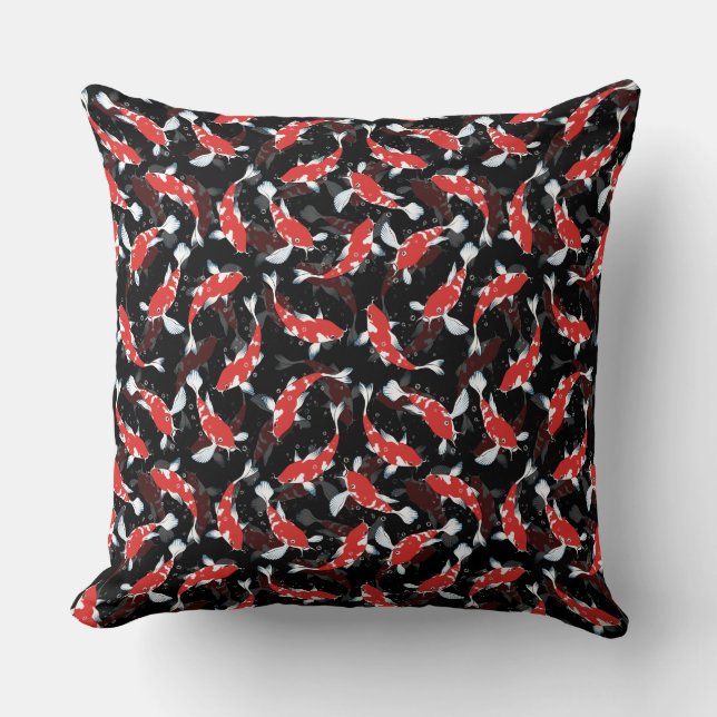 Coussin Motif de poisson Red Koi (Recto)