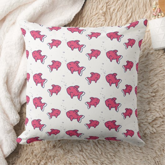 Coussin Motif de poisson rose mignon (Couverture)