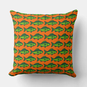 Coussin Motif de poisson - Vert foncé et Chartreus sur Ora