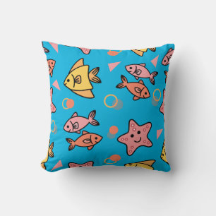 Coussin Motif de poissons et d'anges