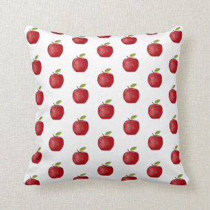 Coussin Motif de pomme rouge sur fond blanc