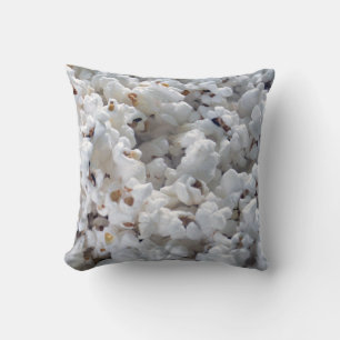 Coussin motif de pop-corn blanc
