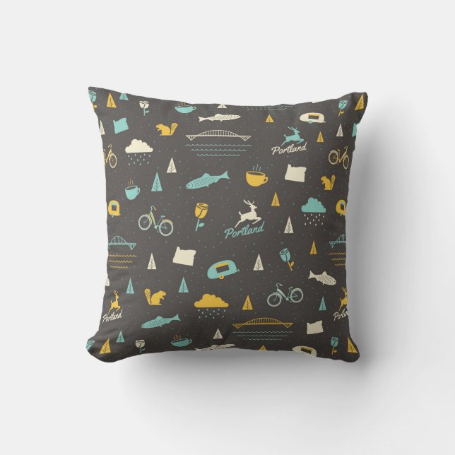 Coussin Motif de Portland, Orégon (Recto)