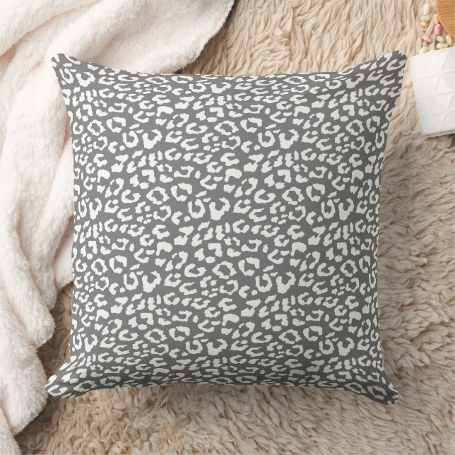 Coussin Motif de Poster de animal moderne Leopard Charcoal (Couverture)