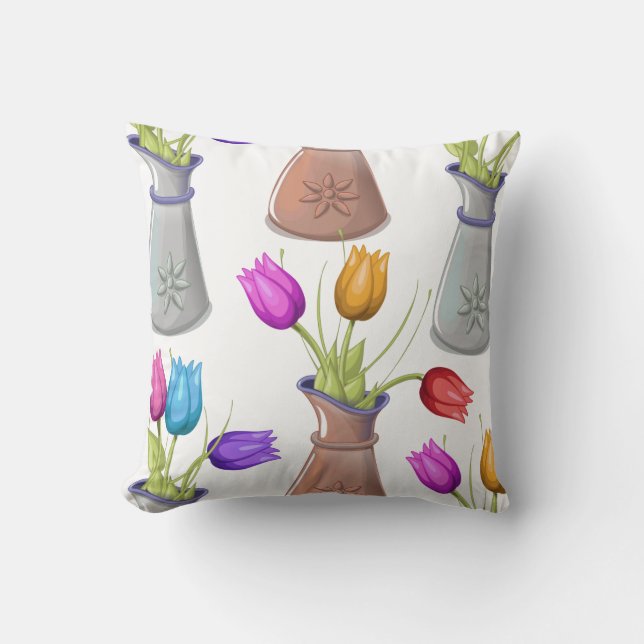 Coussin Motif de pots de fleurs (Recto)