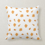 Coussin Motif de poulet et gaufres frits<br><div class="desc">Motif avec des illustrations inspirées de l'aquarelle de gaufres, cuisses de poulet frites et ailes de poulet.</div>
