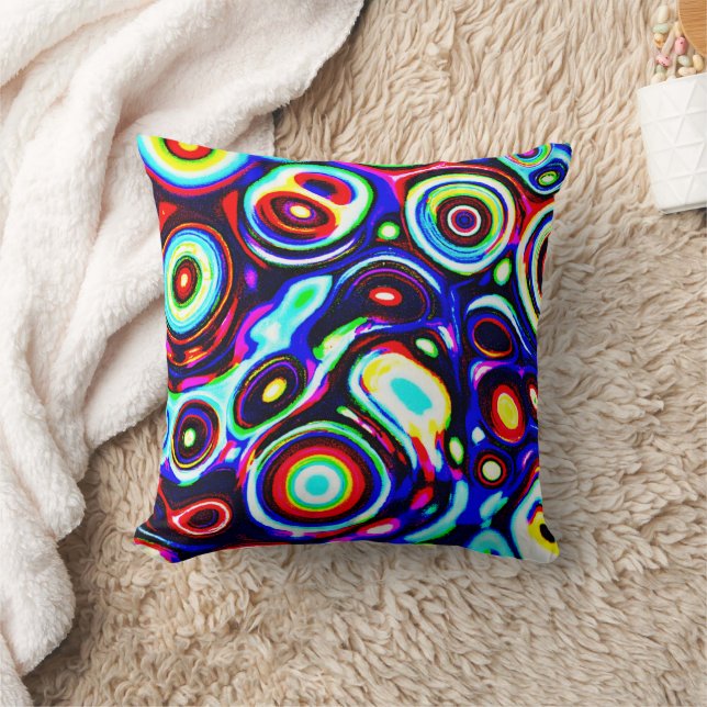 Coussin Motif de pulse de Neon vibrant (Couverture)