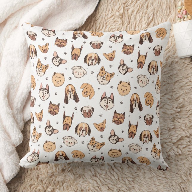 Coussin Motif de races de chiens mignons  (Couverture)