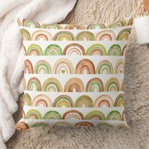Coussin Motif de rangées de couleurs arc-en-ciel terreuses
