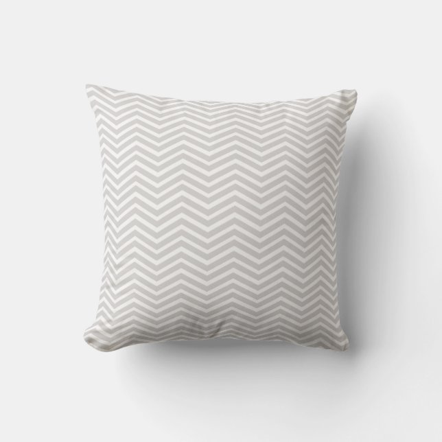 Coussin Motif de rayures gris clair et blanc au fromage bl (Recto)