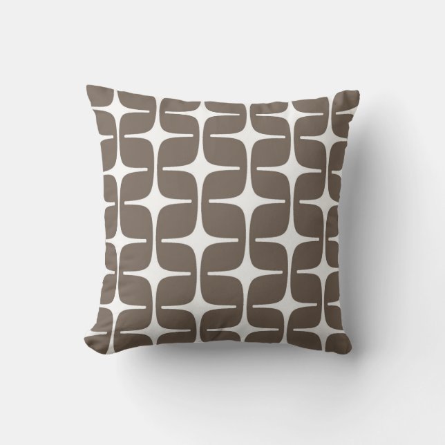 Coussin Motif de rectangles de mod dans le Taupe et le (Recto)